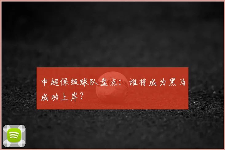 中超保级球队盘点：谁将成为黑马成功上岸？
